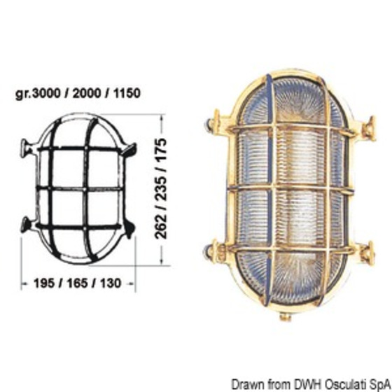 - Ovale Schildkrötenlampe Old Marina aus poliertem Messing