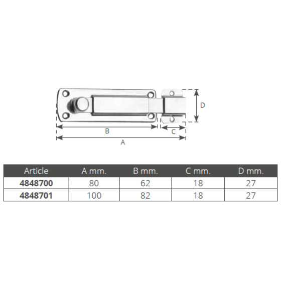 Aldeghi Luigi S.s Door Bolt