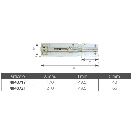 Aldeghi Luigi S.s Spring Door Bolt With Padlock Eye