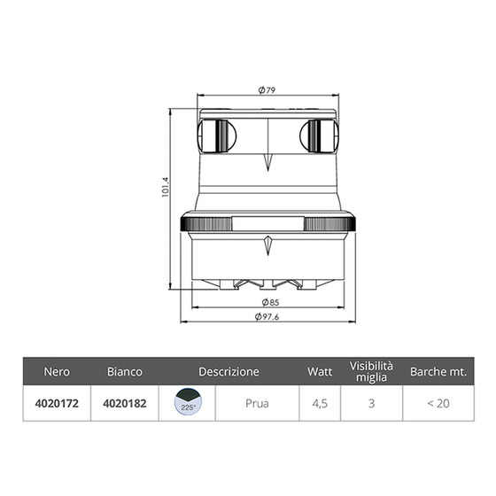 Lampe d'arc Aquasignal LED série 34