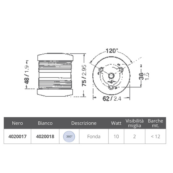 Aquasignal All-round Navigation Lights Series 25