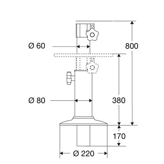 Barka Telescopic Support  Mm.380/800