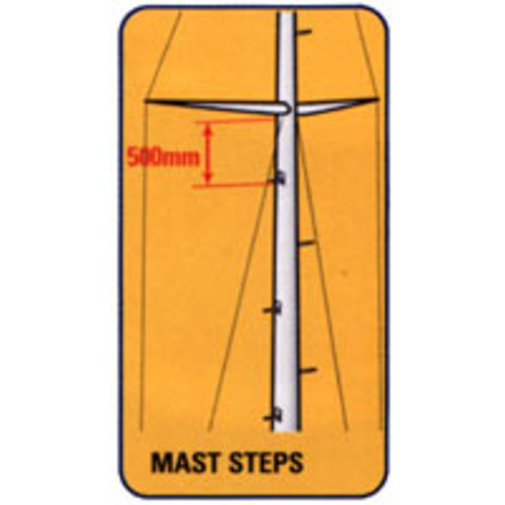 Escalón de mástil plegable de acero inoxidable Barton Marine