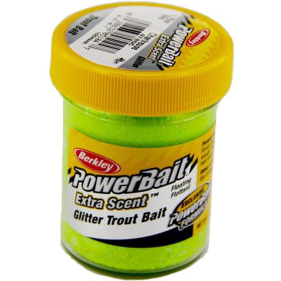 Berkley PowerBait Chartreuse Glitter Trout Dough