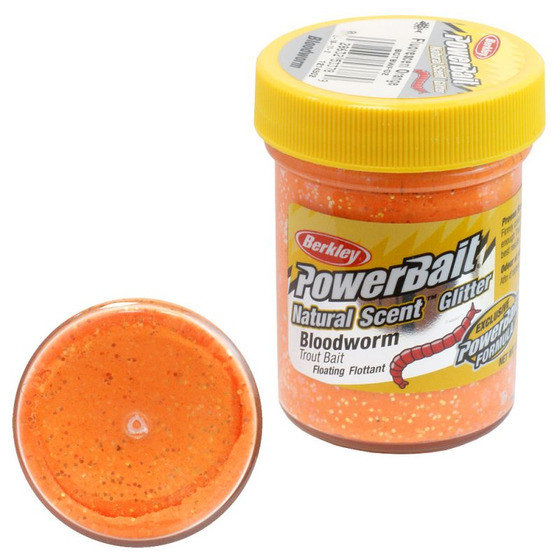 Berkley PowerBait Natural Scent Bloodworm Fluo Orange Trout Dough