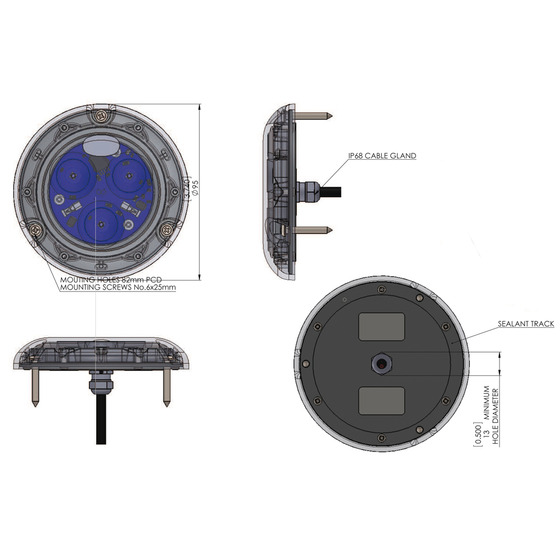 Bluefin Led Underwater 3 Led Light Piranha