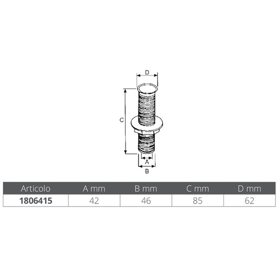 Desagüe De Mar Ceredi Giovanni Con Conector De Manguera Ø 46mm