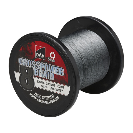 Dam Crosspower 8-braid 3000m Dark Grey
