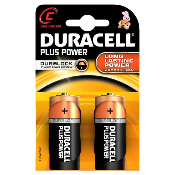 Pile alcaline Duracell Power Plus C 1/2 Torcia