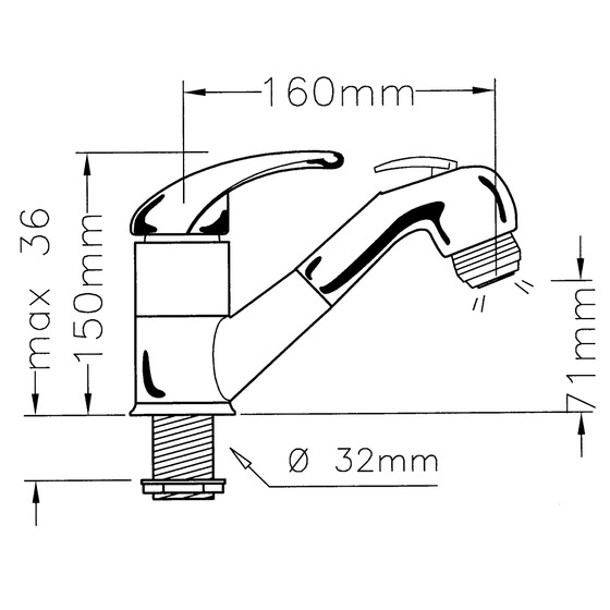 Elettrogas Aravon Mixer Tap With Shower