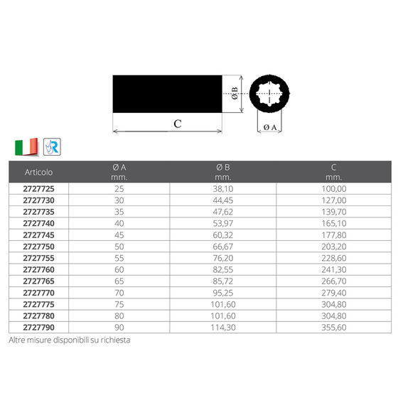 Eliche Radice Bronze Shaft Bearing Diam.  Int.metrical Diam.  Ext.hinces