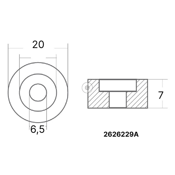 Rondelle Enrico Polipodio pour moteurs 2-6 / 25-225 Hp 4t