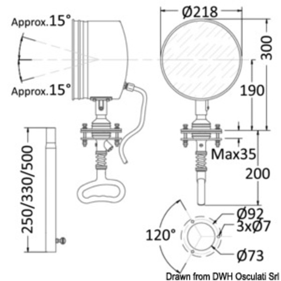 Dhr High-beam Light Adjustable From Insidehigh-power Professional Model