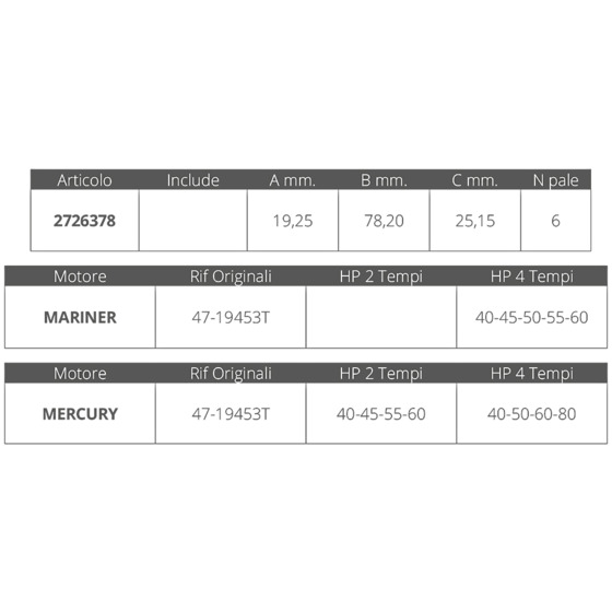 Finnord Gir. Mariner / Mercury 2 / 4t 40/80 Hp