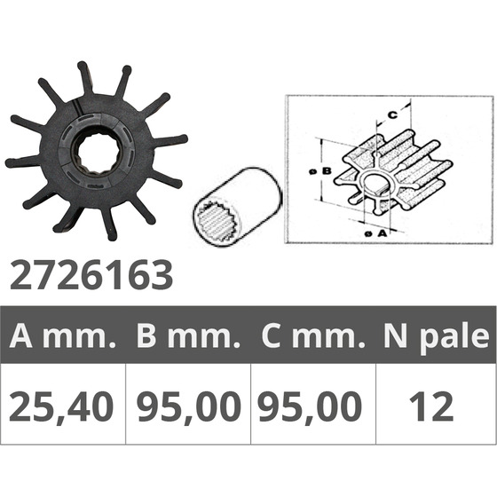 Finnord Jabsco Impeller 17938-0001