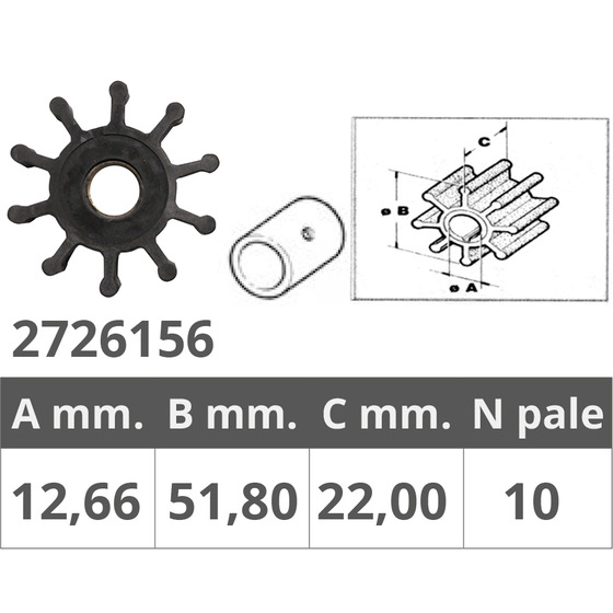 Finnord Jabsco Impeller 18673-0001