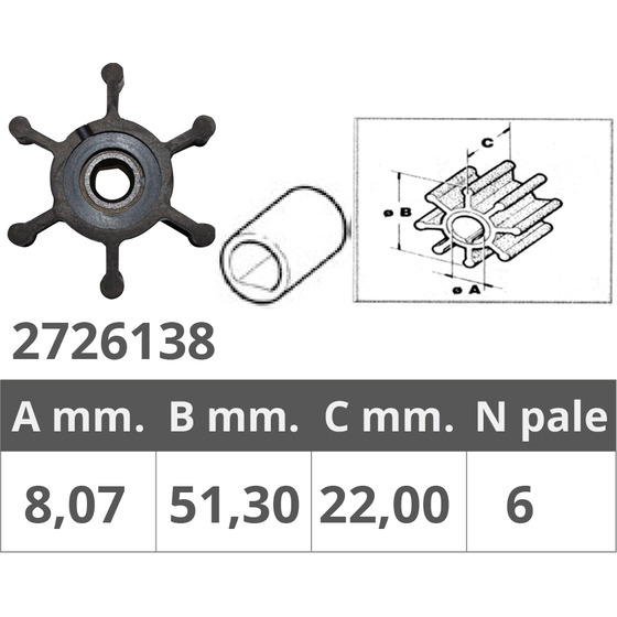 Finnord Jabsco 6303 John Impeller. 09-824 P