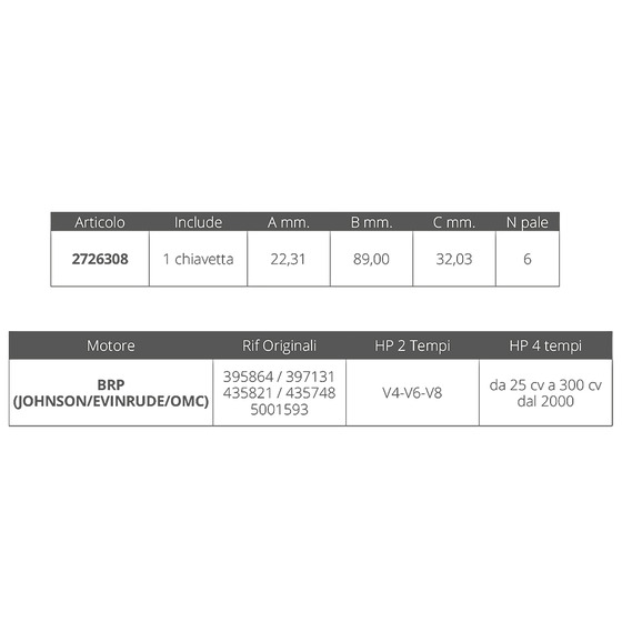 Finnord Johnson / Ev Impeller 2t V4-v6