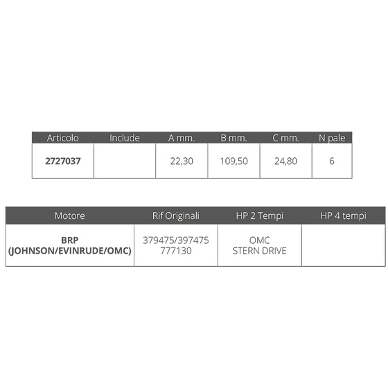 Finnord Johnson / Ev Impeller Stern Drive