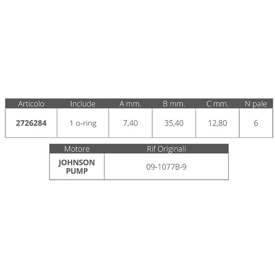 Finnord Johnson Impeller Ref.or.09-1077b-9