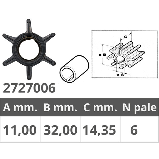 Impulsor Finnord Mercurio 2t 3.5-3.6-4-5 Hp