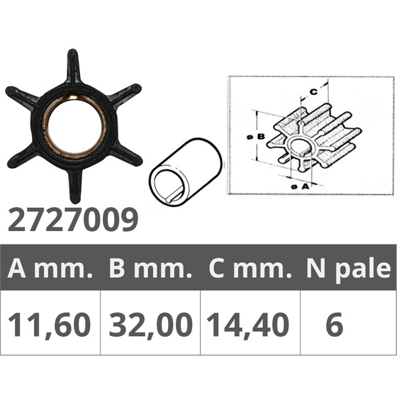 Finnord Impeller Mercury 2t 6-9,8 PS