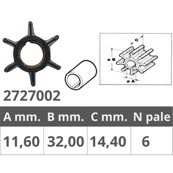 Finnord Mercury 2t Impeller From 4 To 9 Hp