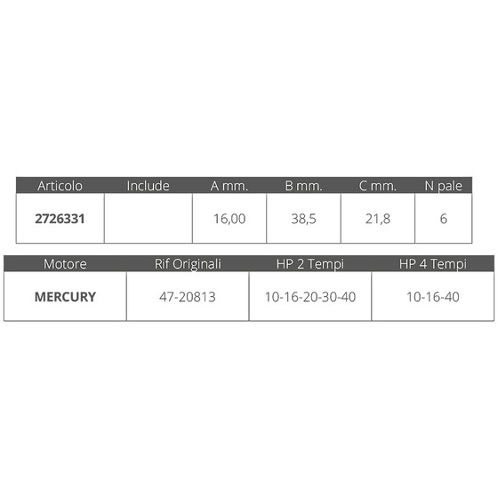 Finnord Impeller Mercury R.o.47-20813