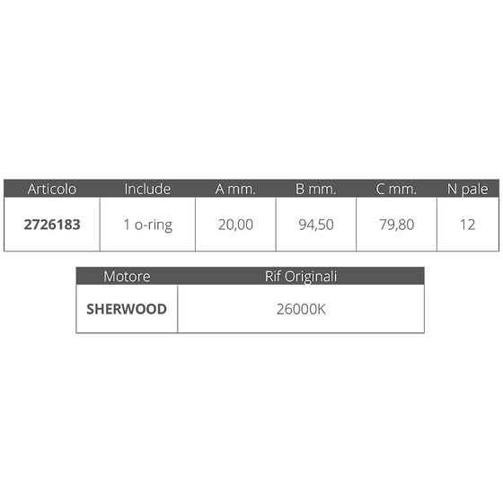 Finnord Sherwood Impeller 26000k