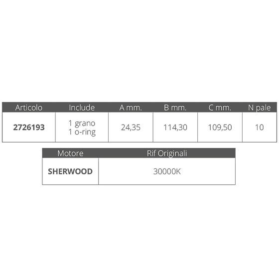 Finnord Sherwood Impeller 30000k