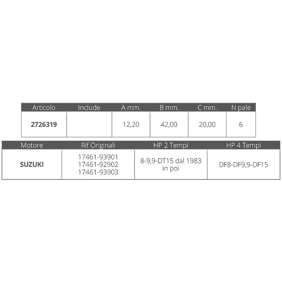 Finnord Suzuki Impeller 2t 8-9.9 Hp