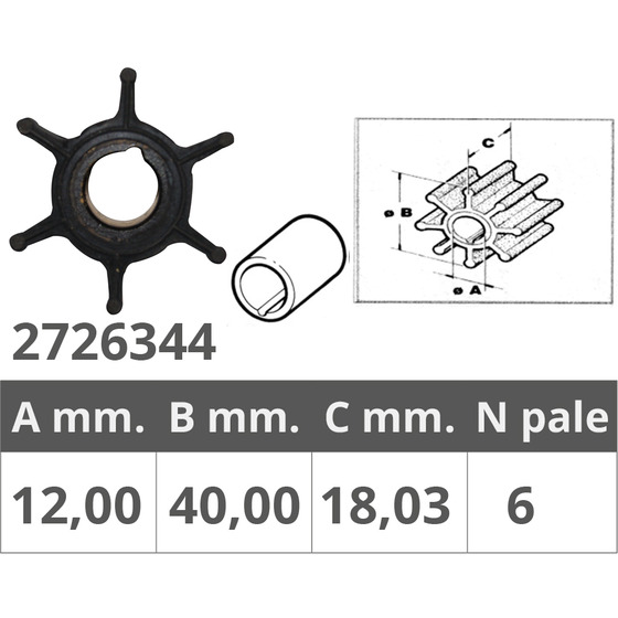 Finnord Tohatsu 2 / 4t Impeller