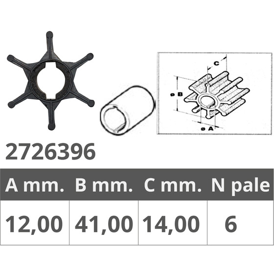 Finnord Tohatsu Impeller Ref. Or.3c7-65021-2