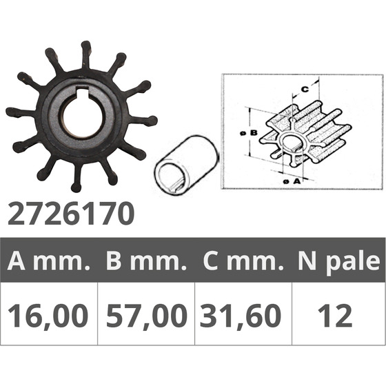 Finnord Volvo Impeller Ref. Or.21951350 / 83118