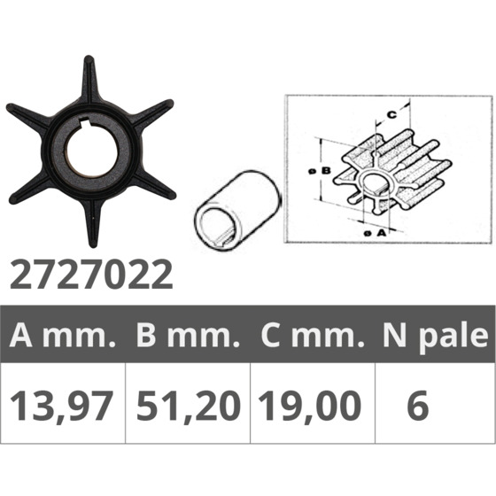 Finnord Yamaha 2t 20-25 Hp Impeller