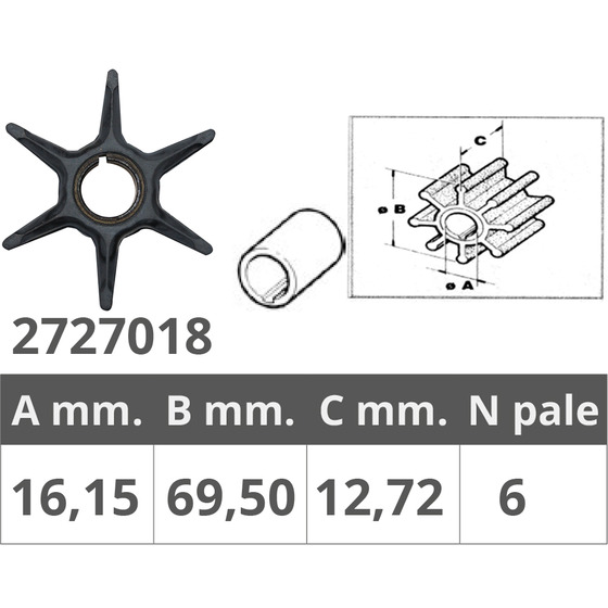 Finnord Yamaha 2t 25-30 Hp Impeller