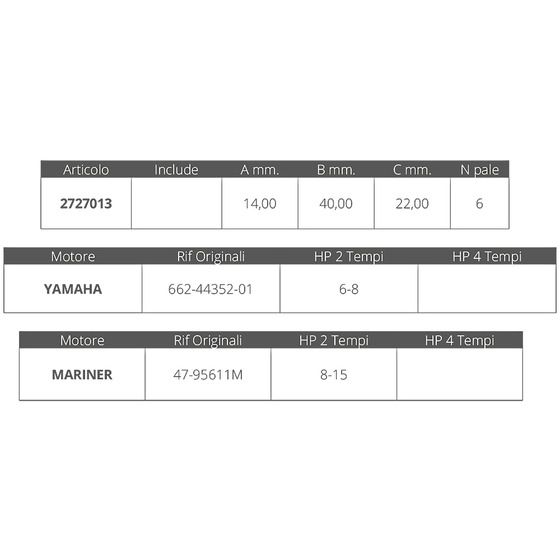 Finnord Yamaha-mariner 2t 6-15 Hp Impeller