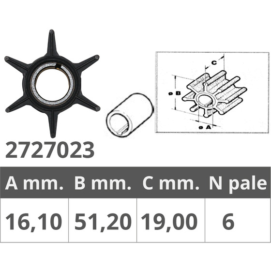 Finnord Yamaha-selva 2 / 4t 20-50 Hp Impeller