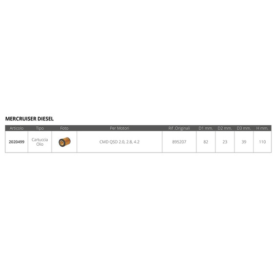 Cartucho De Aceite Fni Cmd Qsd 2.0, 2.8, 4.2