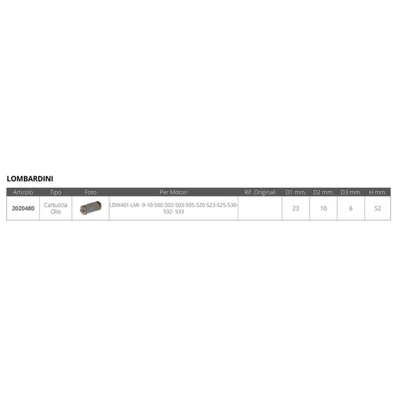 Fni Lombardini Oil Cartridge