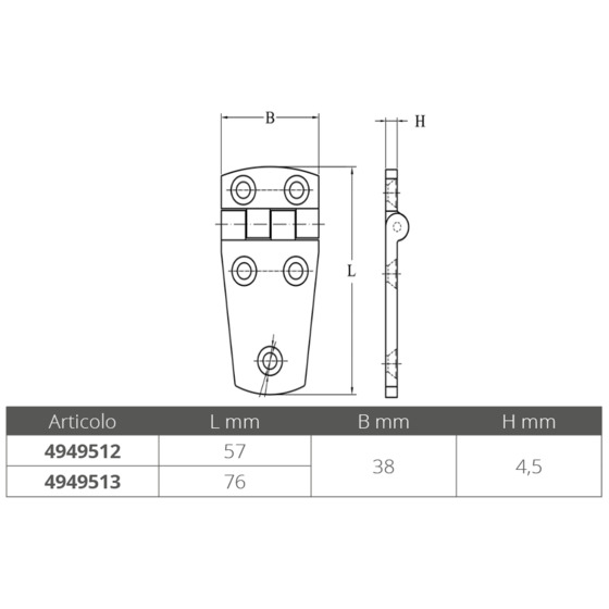 Fni 1/2 Hexagonal Hinge Thickness Mm.4 5