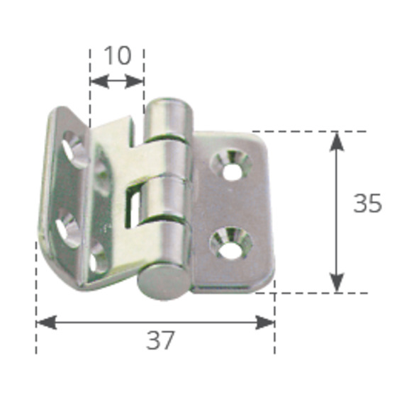 Bisagra Fni Cuadrada 35x37 mm