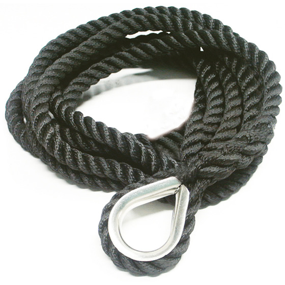 Fni Black Mooring Rope With Stainless Steel Thimble