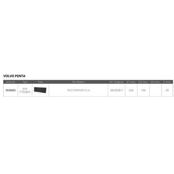 Fni Volvo Luftfilter Or. 3825038-7