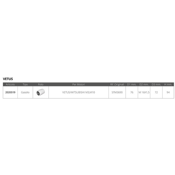 Fni Gas.vetus Filter-mitsubishi Stm3690