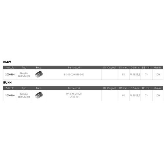 Fni Dieselfilter Bmv Bukh