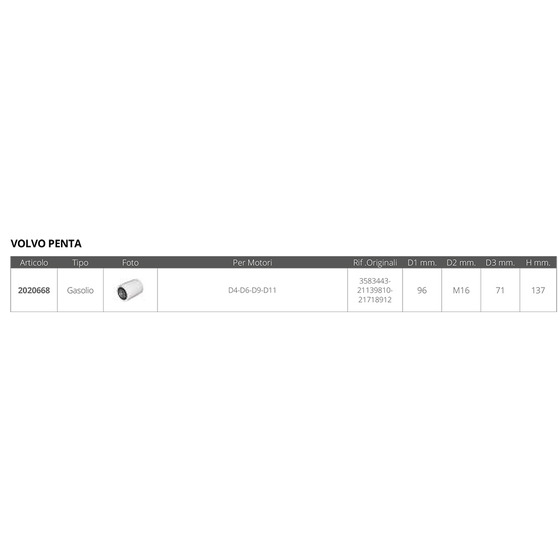 Fni Volvo Diesel Filter Or.ref 3583443