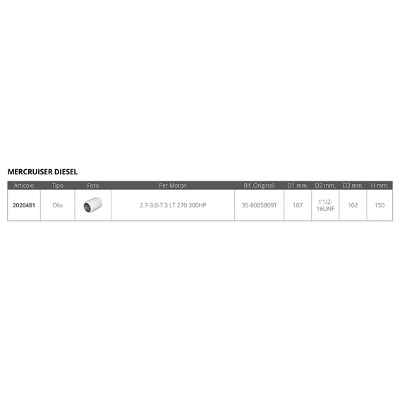 Fni Ölfilter 2,7-3,0-7,3 Lt 270 300 PS