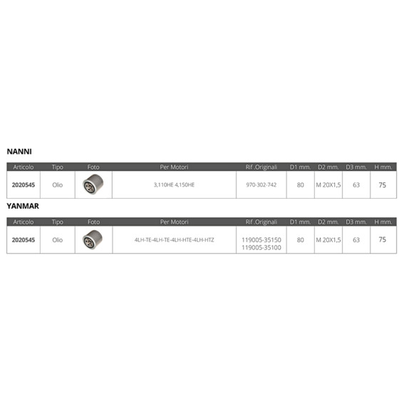 Fni Oil Filter Mercruiser Yanmar