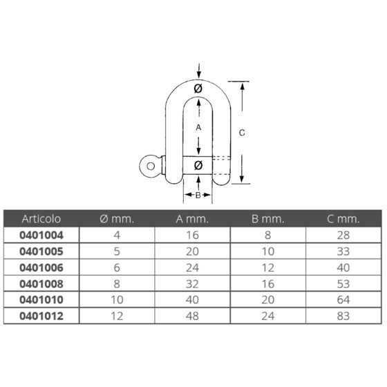 Fni Aisi 316 S.s. Captive Pin D Shackles